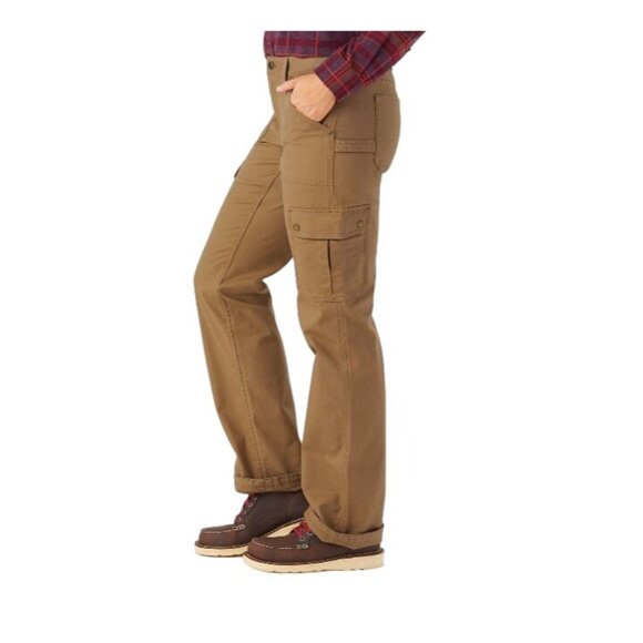 Duluth Flex Fire Hose Relaxed Leg Cargo Pants Women's 14 x31 Brown - Picture 7 of 15